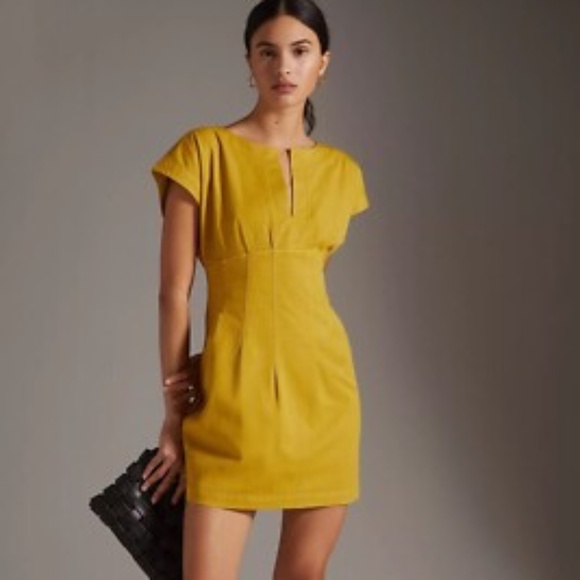 Maeve Petite Corset Twill Mini Dress - Picture 1 of 9
